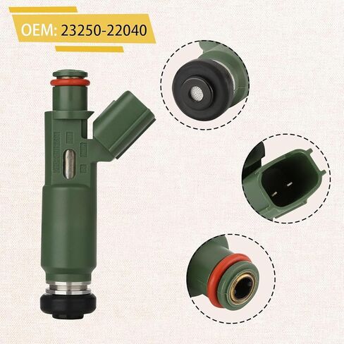 23250-22040 OE 1.8L 1ZZ-FE حاقن وقود المحرك، متوافق مع/تويوتا كورولا 2000 2001 2002 2003 2004، ماتريكس سيليكا Mr2 سبايدر فيبي 1.8 2000-2006،|#23250-0D040| |12 فتحة| |مجموعة من 4| in Kuwait