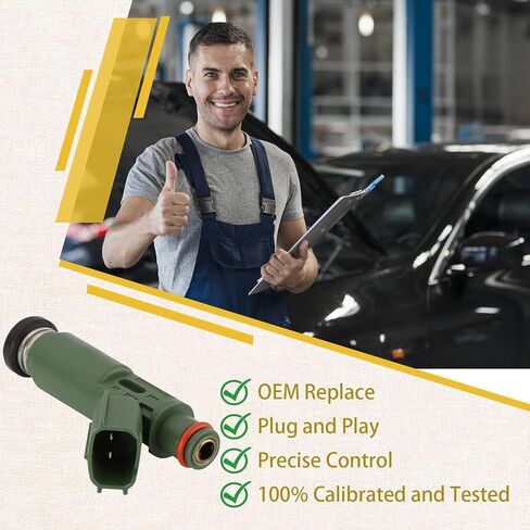 23250-22040 OE 1.8L 1ZZ-FE حاقن وقود المحرك، متوافق مع/تويوتا كورولا 2000 2001 2002 2003 2004، ماتريكس سيليكا Mr2 سبايدر فيبي 1.8 2000-2006،|#23250-0D040| |12 فتحة| |مجموعة من 4| in Kuwait