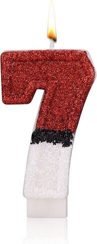 Birthday Cake Candle, Red White Birthday Candle Creative Number Candle Cake Topper Candle Birthday Cake Decorations for Birthday Party Decoration Supplies (1) in Saudi Arabia