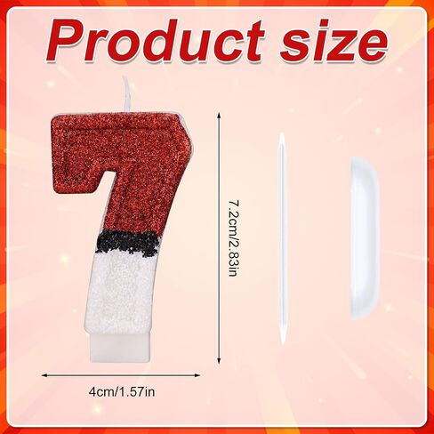 Birthday Cake Candle, Red White Birthday Candle Creative Number Candle Cake Topper Candle Birthday Cake Decorations for Birthday Party Decoration Supplies (1) in Saudi Arabia