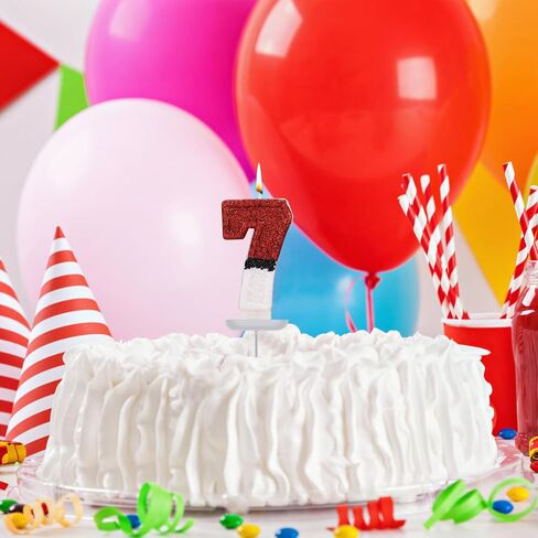 Birthday Cake Candle, Red White Birthday Candle Creative Number Candle Cake Topper Candle Birthday Cake Decorations for Birthday Party Decoration Supplies (1) in Saudi Arabia