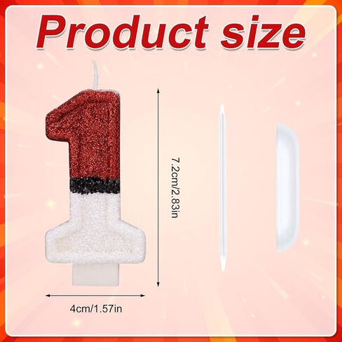 Birthday Cake Candle, Red White Birthday Candle Creative Number Candle Cake Topper Candle Birthday Cake Decorations for Birthday Party Decoration Supplies (1) in Saudi Arabia
