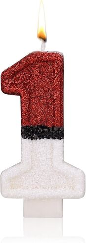 Birthday Cake Candle, Red White Birthday Candle Creative Number Candle Cake Topper Candle Birthday Cake Decorations for Birthday Party Decoration Supplies (1) in Saudi Arabia