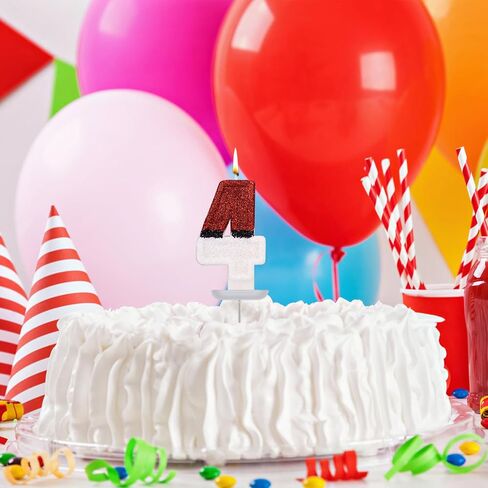 شمعة كعكة عيد الميلاد، شمعة عيد ميلاد بيضاء وحمراء، شمعة رقم إبداعي، شمعة تزيين كعكة عيد الميلاد لمستلزمات تزيين حفلات أعياد الميلاد (1) in Saudi Arabia