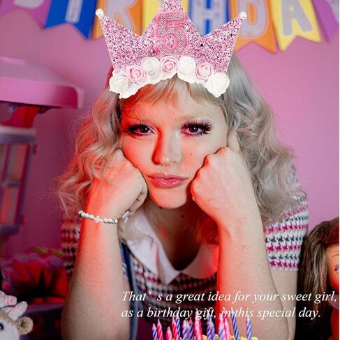 Birthday Gifts for 2 3 4 5 6 7 Year Old, Birthday Decorations Kits Candle Headband Bracelet Mini Hair Claw Clip in Saudi Arabia