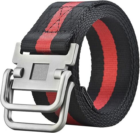 Mens belt black nylon stretchable canvas belts for man jeans Automatic Buckle stripe Classic Fashion in Kuwait