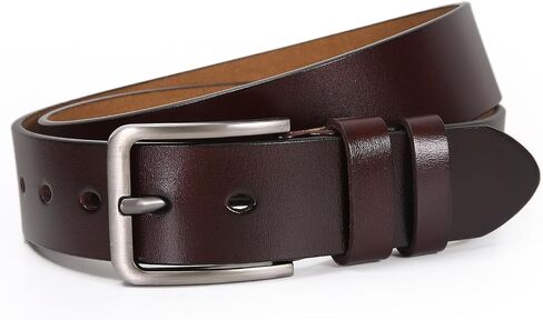 Men's Casual Leather Jeans Belts Classic Work Business Dress Buckle Belt for Men in Saudi Arabia