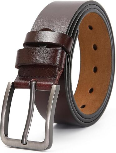 Men's Casual Leather Jeans Belts Classic Work Business Dress Buckle Belt for Men in Saudi Arabia