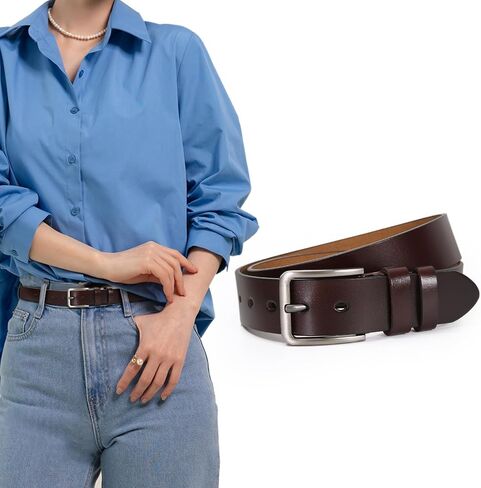 Men's Casual Leather Jeans Belts Classic Work Business Dress Buckle Belt for Men in Saudi Arabia