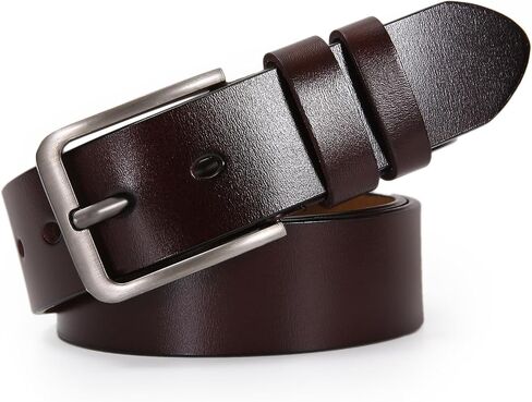 Men's Casual Leather Jeans Belts Classic Work Business Dress Buckle Belt for Men in Saudi Arabia