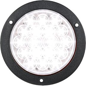 Grand General 75902 LED Light (4" Round Flange Mount Red 18 with Red Lens and Chrome Twist-On Bezel)