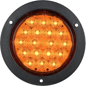Grand General 75902 LED Light (4" Round Flange Mount Red 18 with Red Lens and Chrome Twist-On Bezel)