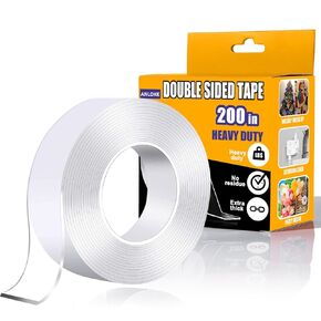 Double Sided Tape Heavy Duty 2 Pack, 1.2 Inch x 400 Inch ，Extra Large Nano Double Sided Adhesive Tape for Walls, Carpets, and Posters - Removable Reusable, Washable(33.3FT)
