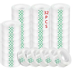 Transparent Tape Refills, 3/4-Inch x 1000 inch Clear Tape, 1 inch Core, Clear Tape Refill Rolls for Gift Wrapping, Home, School Office Supplies (16)