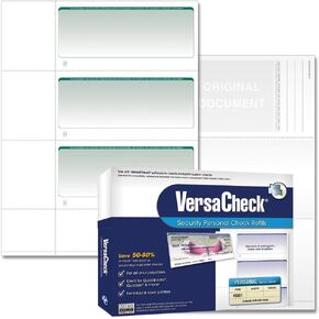 VersaCheck Secure Checks - 750 شيكًا فارغًا للأعمال أو المحفظة الشخصية - أخضر متدرج - 250 ورقة نموذج #3001-3 لكل ورقة