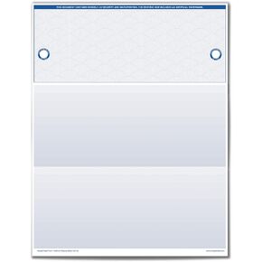 VersaCheck ValueChex - 250 Blank Business Voucher Checks - Blue Elite UV Secure - 250 Sheets Form #1000 - Check on Top