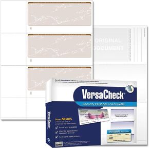 VersaCheck Secure Checks - 750 Blank Business or Personal Wallet Checks - Tan Prestige - 250 Sheets Form #3001-3 Per Sheet
