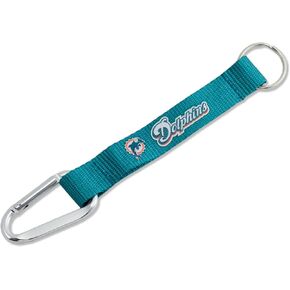 aminco NFL Miami Dolphins Carabiner Lanyard Keychain, team color, 5