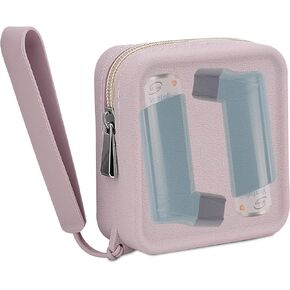 Likesing Asthma Inhaler Case, Silicone Inhaler Pouch Holder Compatible with 2 Handy Ventolin, Inhaler Holder for Adults Kids (Storage Bag Only, Pink)