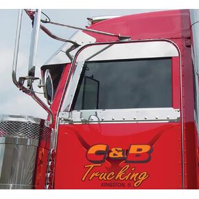 RoadWorks Stainless Steel 5" Chop Tops Peterbilt Legacy Style Cab, 2005-2020, Sanded Finish