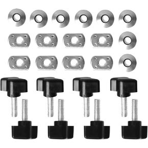 DEDC 8 Pack Hardtop Quick Removal Fastener Thumb Screws and Nuts, 8pcs Tie Down D-Rings Anchors Replacement for 1995-2017 JK YJ TJ JKU Sports Sahara Freedom Rubicon X & Unlimited (8 Packs Anchor Set)