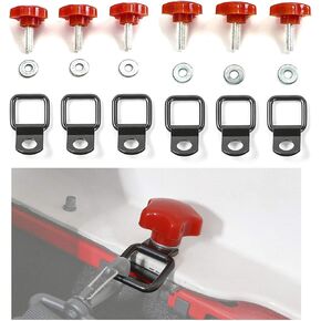 JeCar Hardtop Thumb Screws Quick Removal Hardtop Bolts with 6 Tie Down Anchors Compatible with Jeep Wrangler 2007-2024 JK JL 2/4 door, Black
