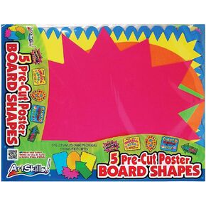 ArtSkills 11" x 14" Poster Boards Shapes School Project Supplies, Neon, 5 Pack