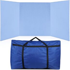 Paterr Trifold Poster Board with Storage Bag, 72 x 36 Inch, Hook and Loop Fabric, Foldable 3 Panel Presentation Board for Science Fair and Exhibitions(Dark Blue)