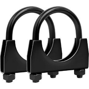 مشبك عادم على شكل حرف U عالي التحمل مقاس 1.5 بوصة مع شفة سرج لأنبوب ذيل العادم، مشابك كاتم صوت على شكل حرف U من الفولاذ المقاوم للصدأ مقاس 1-1/2 بوصة، باللون الأسود، عبوة من قطعتين in Kuwait