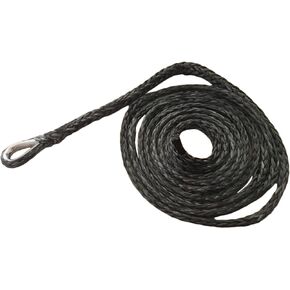 QIQU 1/4"*10ft ATV حبل رفع محراث الثلج، حبل ونش صناعي، كابل ونش القارب، ملحقات محراث الثلج (أسود)