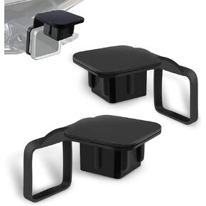 1 PC Car Trailer Tow Cover, 3.15" x 3.05" ABS Plastic Rubber Plug Trailer Hitch Cover Protective Cover, 2" Square Receiver Tube Auxiliary Maintenance Accessories, Suitable for Most Cars (Black)