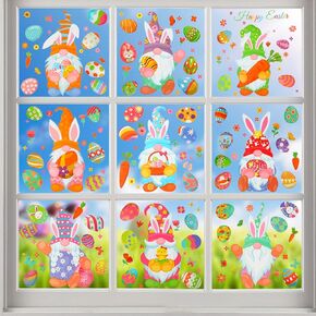 ملصقات نافذة عيد الفصح من FINGOOO، 9 أوراق 167 قطعة من ملصقات النوافذ على شكل بيضة عيد الفصح شارات لديكور النوافذ الزجاجية في المنزل والمكتب والربيع in Kuwait