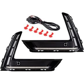 Astra Depot 2pcs Daytime Running Light Assembly Turn Signal Lights 3-color Fog Driving Lamp DRL LED Lights Compatible for 2023-2024 Honda CRV CR-V