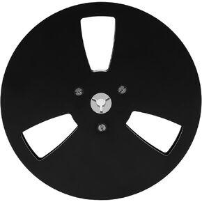 1/4 7 Inch Empty Aluminum Alloy Take Up Reel to Reel Small Hub,Universal 3 Holes Open Reel Takeup Reel for Nab,Black