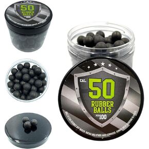 100 x Hard Rubber Balls Paintballs Reballs for Marker Pistols RAM Shooting Training Self-Defense in 50 Caliber