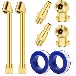 مجموعة ظرف هواء نحاسي مكون من 8 قطع من Coitak، ظرف هواء كروي مغلق 1/4 بوصة، ظرف هواء مزدوج الرأس NPT ومقبس سريع قياسي للذكور، طقم ملء هواء الإطارات لقياس منفاخ الإطارات وضاغط الهواء in Kuwait