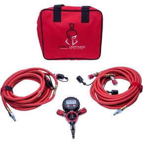 Thor's Lightning Air Systems Rapid 4-Tire Inflation/Deflation System (Thor's Lightning Lock-On Air Chuck (High Flow), Candy Red, Full-Size)