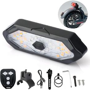 E Scooter Turn Signal,Remote Control Electric Scooter LED Blinker/Tail Light Compatible with Max G30/Ninebot/Segway XIAOMI M365/Pro2/1S Series, Adjustable Direction Scooter Turn Signal Rechargeable