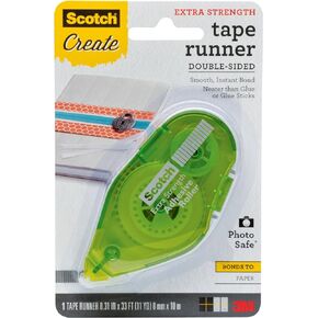Scotch Tape Runner Extra Strength, .31 in x 11 yd (055-ES-CFT), Green