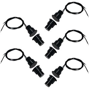 5 Sets Flush Mounted 3/4" Door Magnetic Contacts Alarm Switch Sensor NC Type (Black)