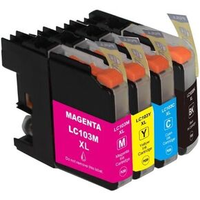 HI-Vision® 4 Packs Compatible LC-103 LC103 XL High Yield Black,Cyan,Yellow,Magenta Ink Cartridges Replacement for DCP-J152W,MFC-J245,J285DW,J450DW,J470DW,J475DW,J650DW,J870DW,J875DW Printer