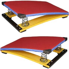 Portable Curved Gymnastic Springboard,Gymnastics Equipment For Kids,Vault Spring Boards With Two Springs For Home,Spring Board Two Piece Set