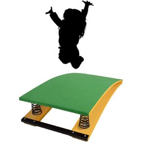Hardwood Gymnastics Springboard for Kids,Portable Curved Gymnastic Springboard,Sport Spring Boards Equipment with 2 Springs for School/Sports Club