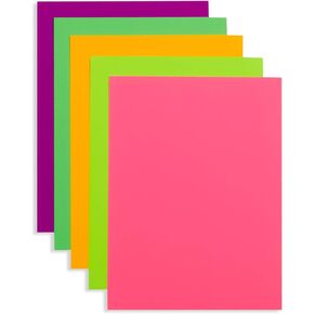 Blue Summit Supplies Double Neon Poster Board, 9 x 12 Inch Small Size, 50 Pack, Assorted Colors, For Classroom Use, School Projects, or Craft Projects, Bulk Poster Board