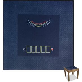 BALIKEN Square 40x40 Inches Texas Holdem Poker Mat and Blackjack Table Top Casino Felt Portable Casino Mat (Grey)