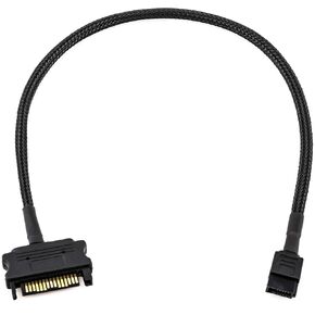CRJ 15-Pin SATA Power to 6-Pin SATA Slimline 12" Sleeved Power Adapter Cable