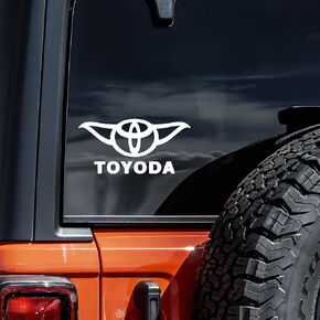 Toyoda Parody Decal Vinyl Sticker Auto Car Truck Wall Laptop | White | 5.5" x 2.5"
