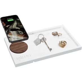 Marble Tray Magnetic 15W Wireless Charger, for Magsafe iPhone15/14/13/12 (with PD Adapter) (walnut wood)