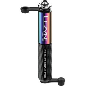 LEZYNE Pocket Drive Pro Mini Bicycle Hand Pump, High Pressure 160 PSI, Presta & Schrader with Valve Core Tool, Alloy Bracket Mount, Grip Textured, Easy to Use Bike Tire Pump