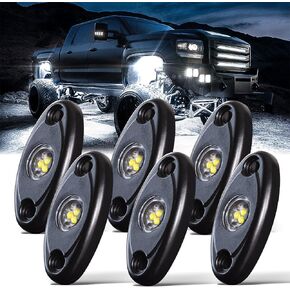 R3 Pure White Rock Lights Kit with Rocker Switch Wire Harness 12PCS LED Rock Lights White for Offroad Trucks ATV UTV SUV Underglow Lights High Power Trail Rig Lights Under Body